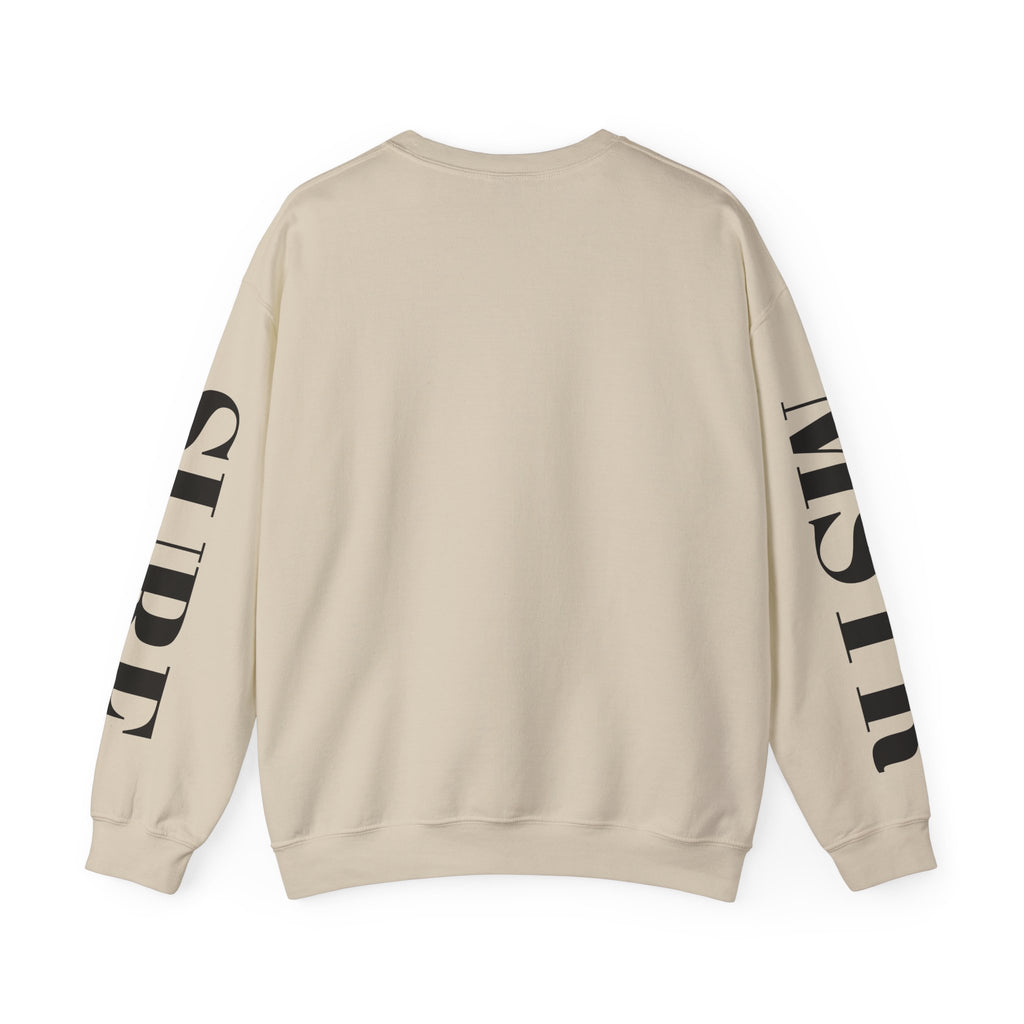 Surf Crewneck Sweatshirt — MSTR Wave Logo with Sleeve Text