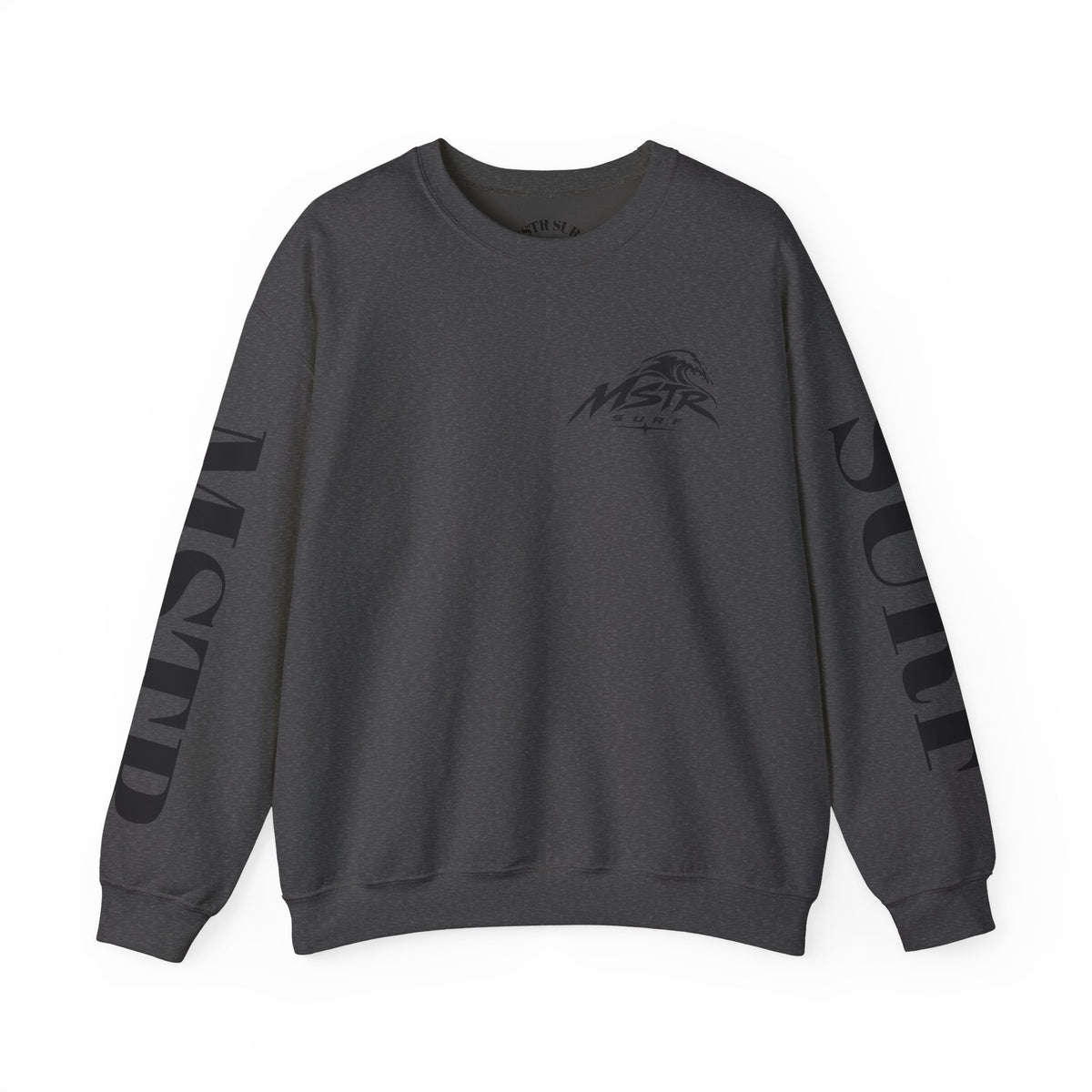Surf Crewneck Sweatshirt — MSTR Wave Logo with Sleeve Text