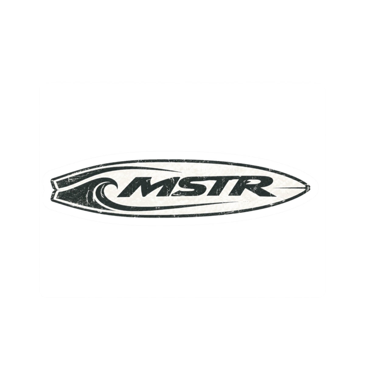 MSTR Surfboard Logo Kiss-Cut Sticker — Waterproof Decal for Laptops, Skateboards & Gear