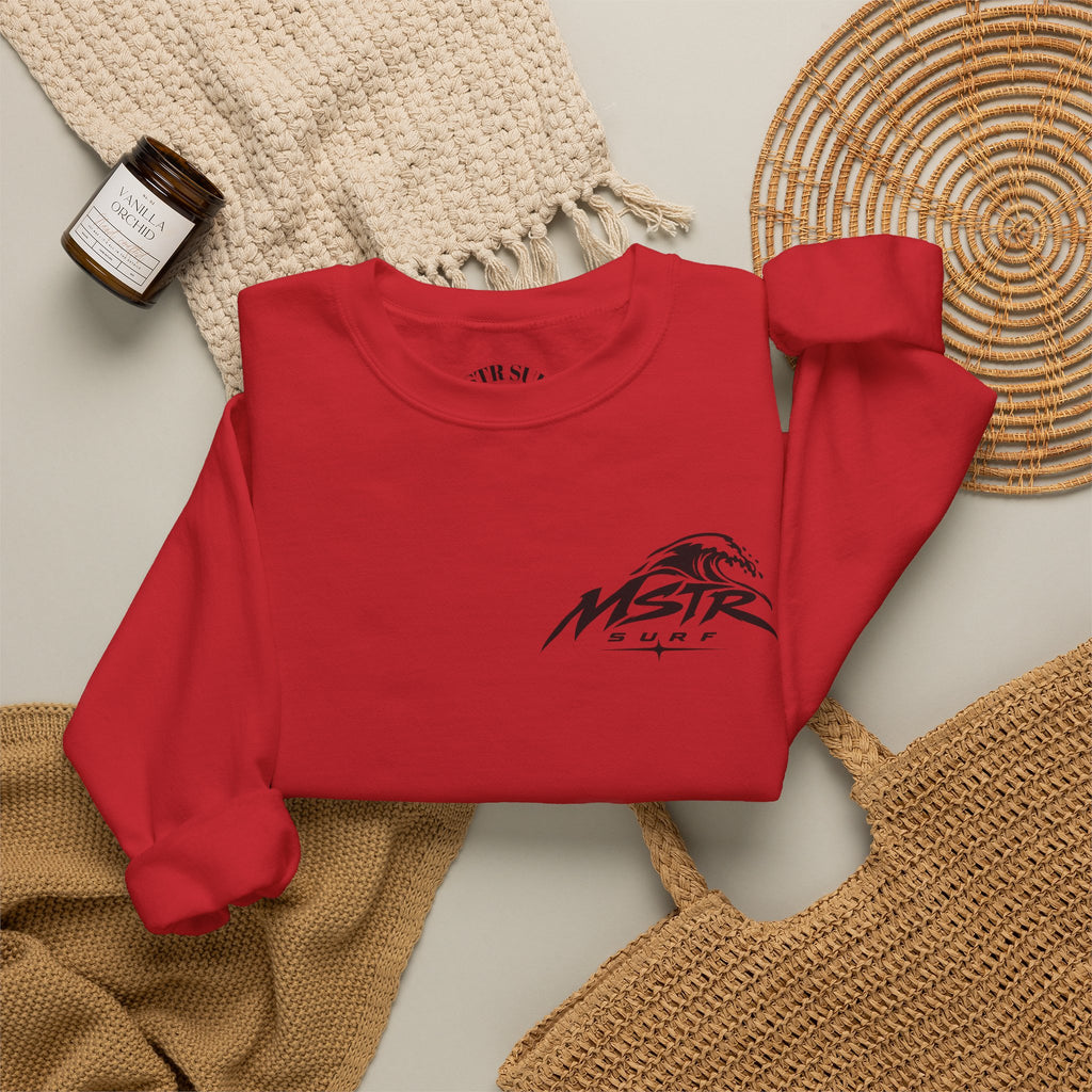 Surf Crewneck Sweatshirt — MSTR Wave Logo with Sleeve Text