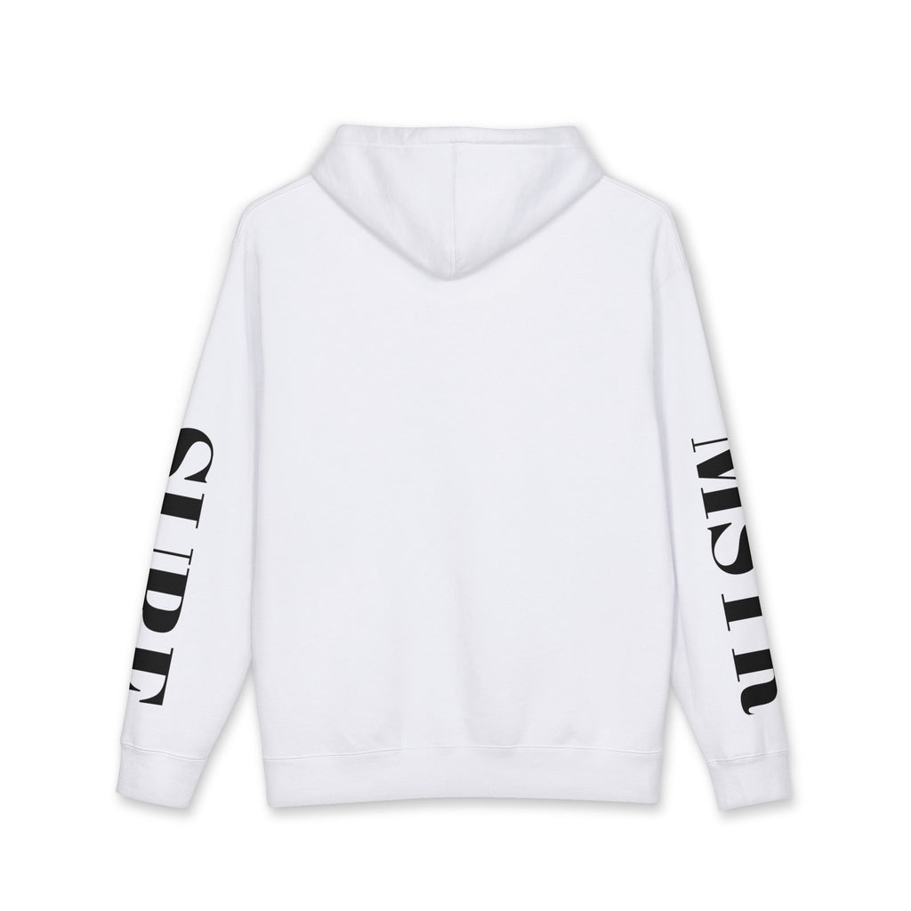 MSTR Surf White Sleeve Logo Hoodie — Minimal Surf Streetwear