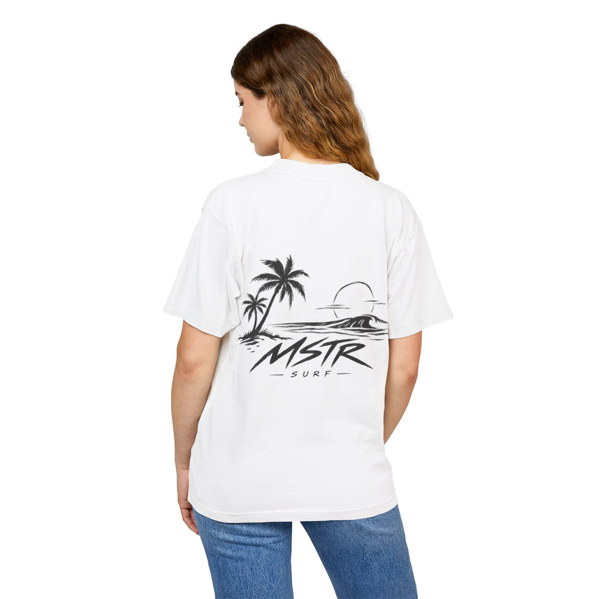 MSTR Surf Palm Tree Tee — Vintage Beach Sunset Graphic T-Shirt