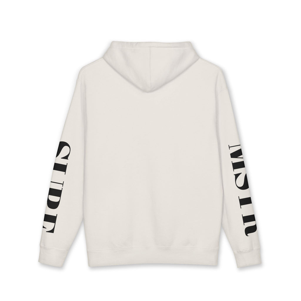 MSTR Surf White Sleeve Logo Hoodie — Minimal Surf Streetwear