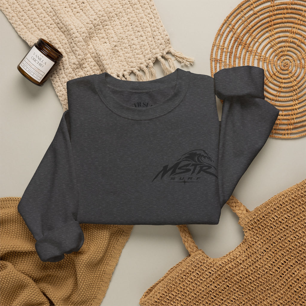 Surf Crewneck Sweatshirt — MSTR Wave Logo with Sleeve Text