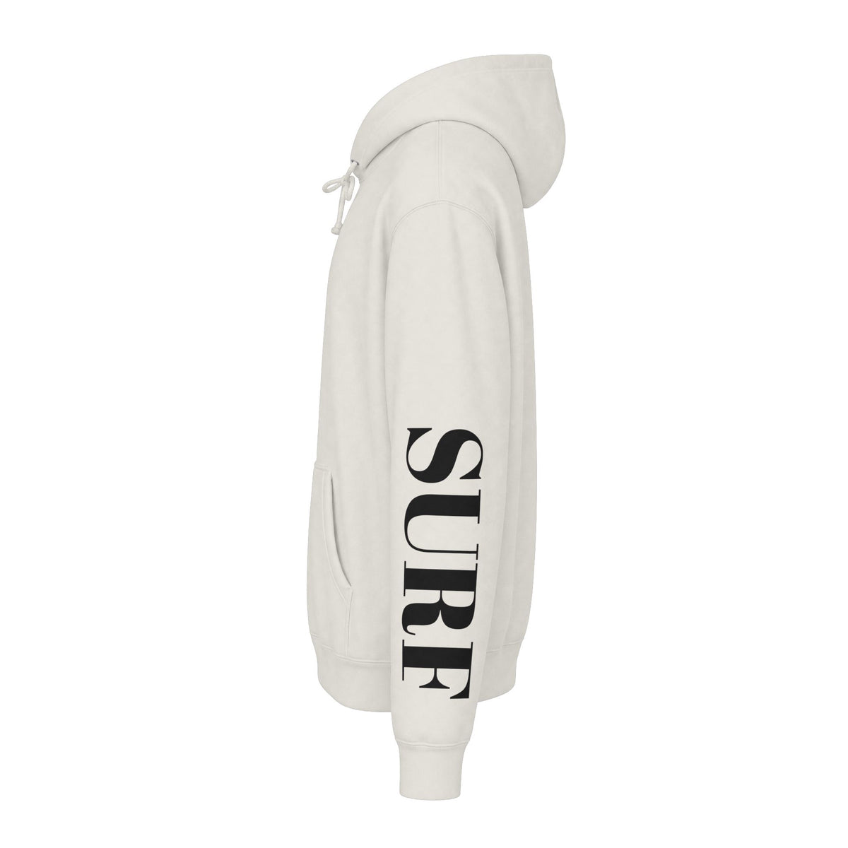 MSTR Surf White Sleeve Logo Hoodie — Minimal Surf Streetwear