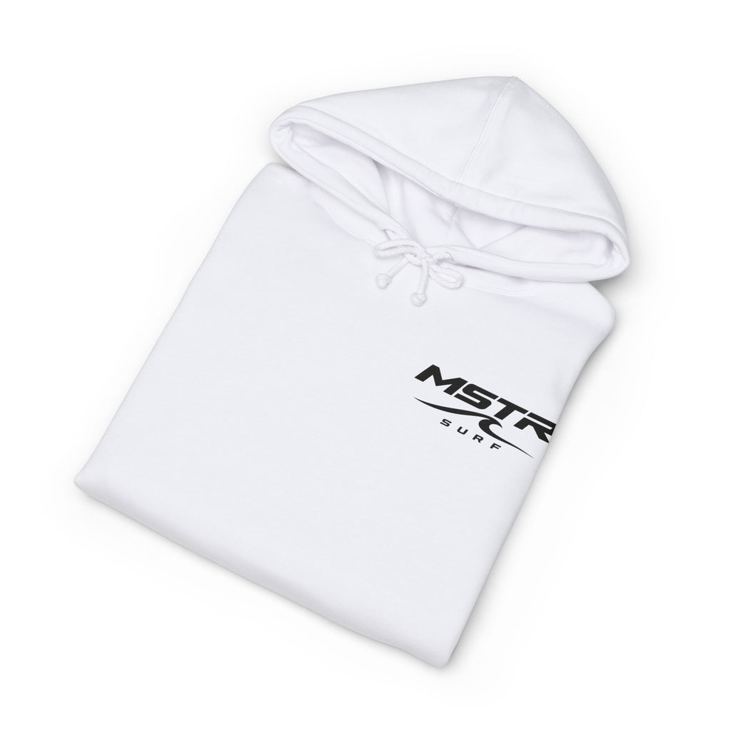 MSTR Surf White Sleeve Logo Hoodie — Minimal Surf Streetwear