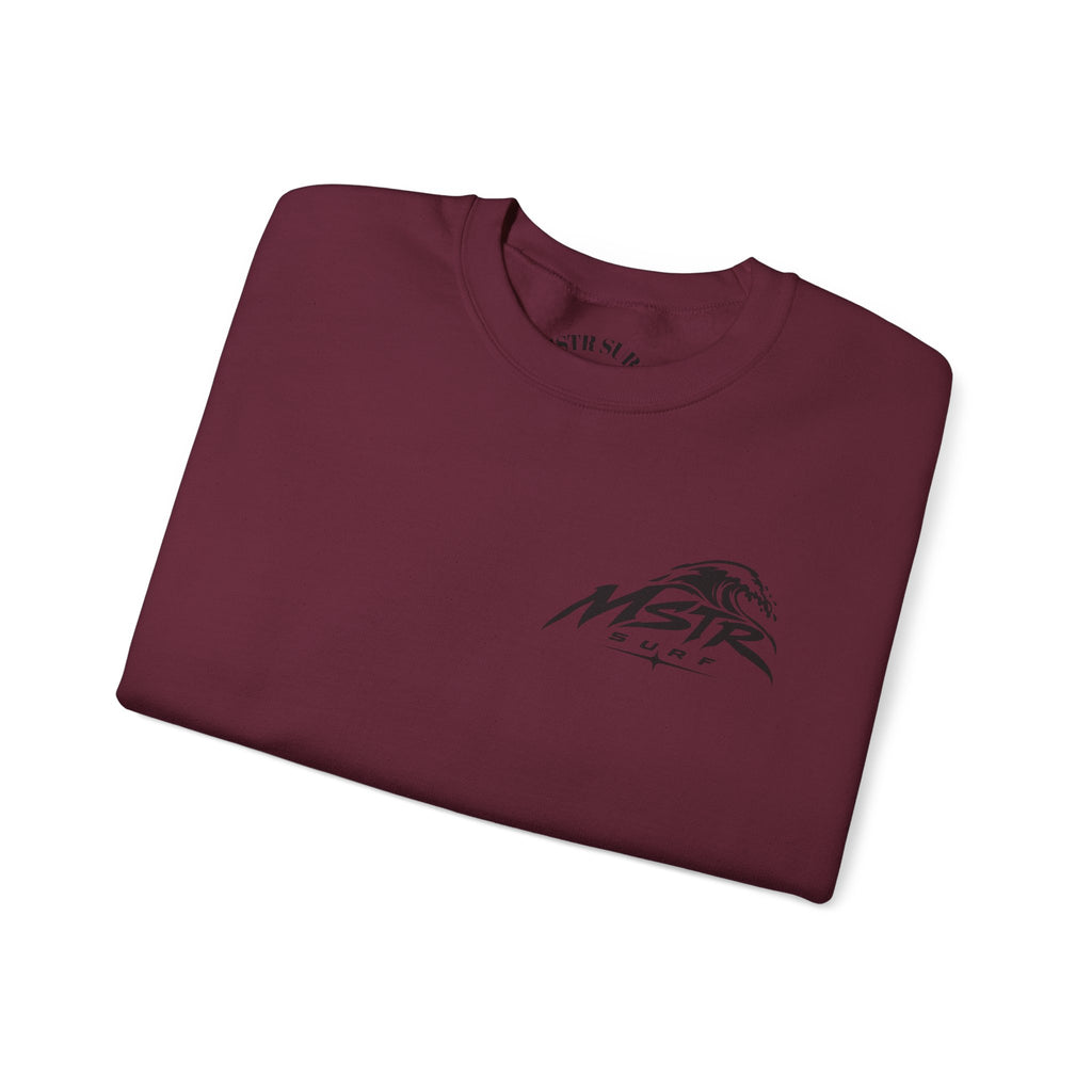 Surf Crewneck Sweatshirt — MSTR Wave Logo with Sleeve Text