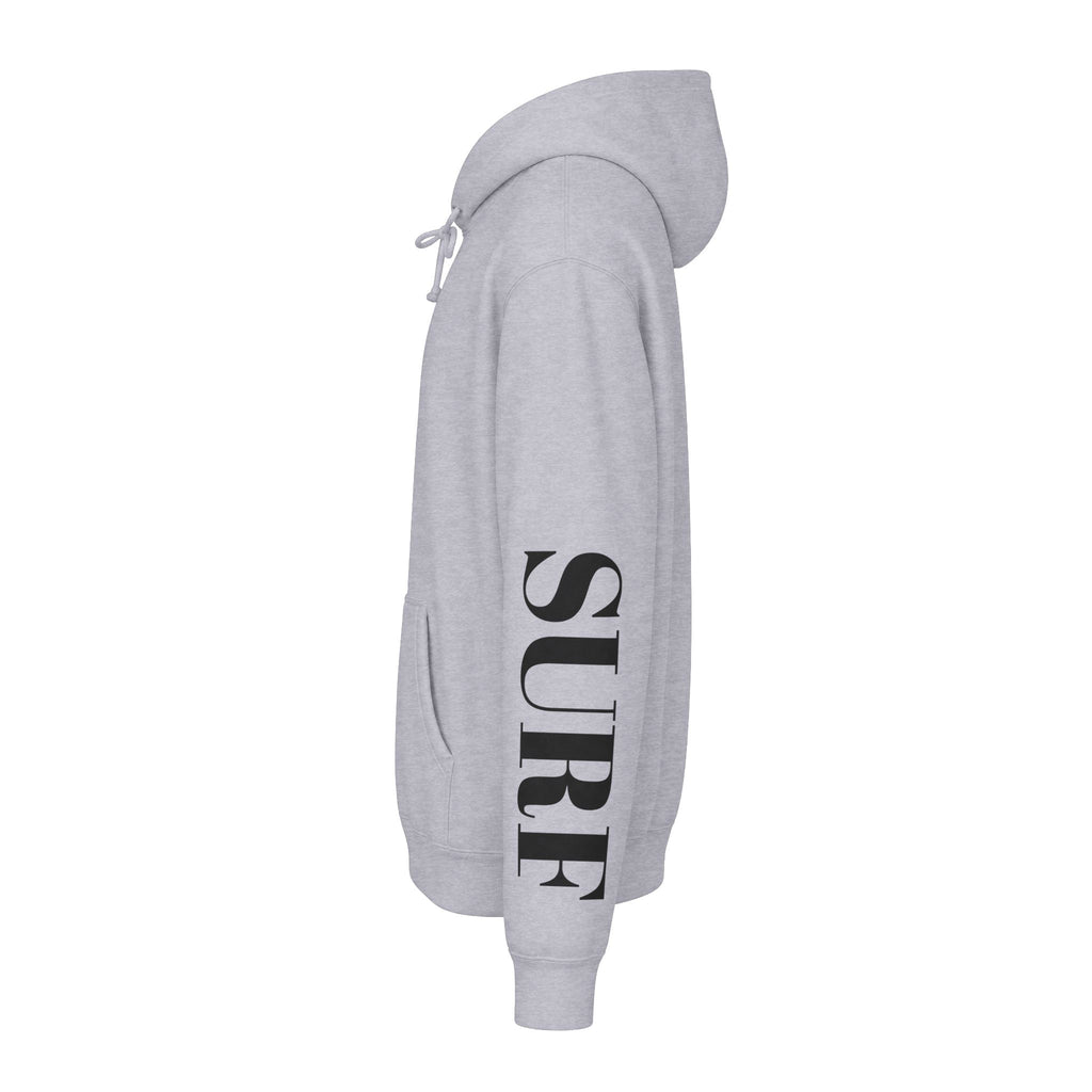 MSTR Surf White Sleeve Logo Hoodie — Minimal Surf Streetwear