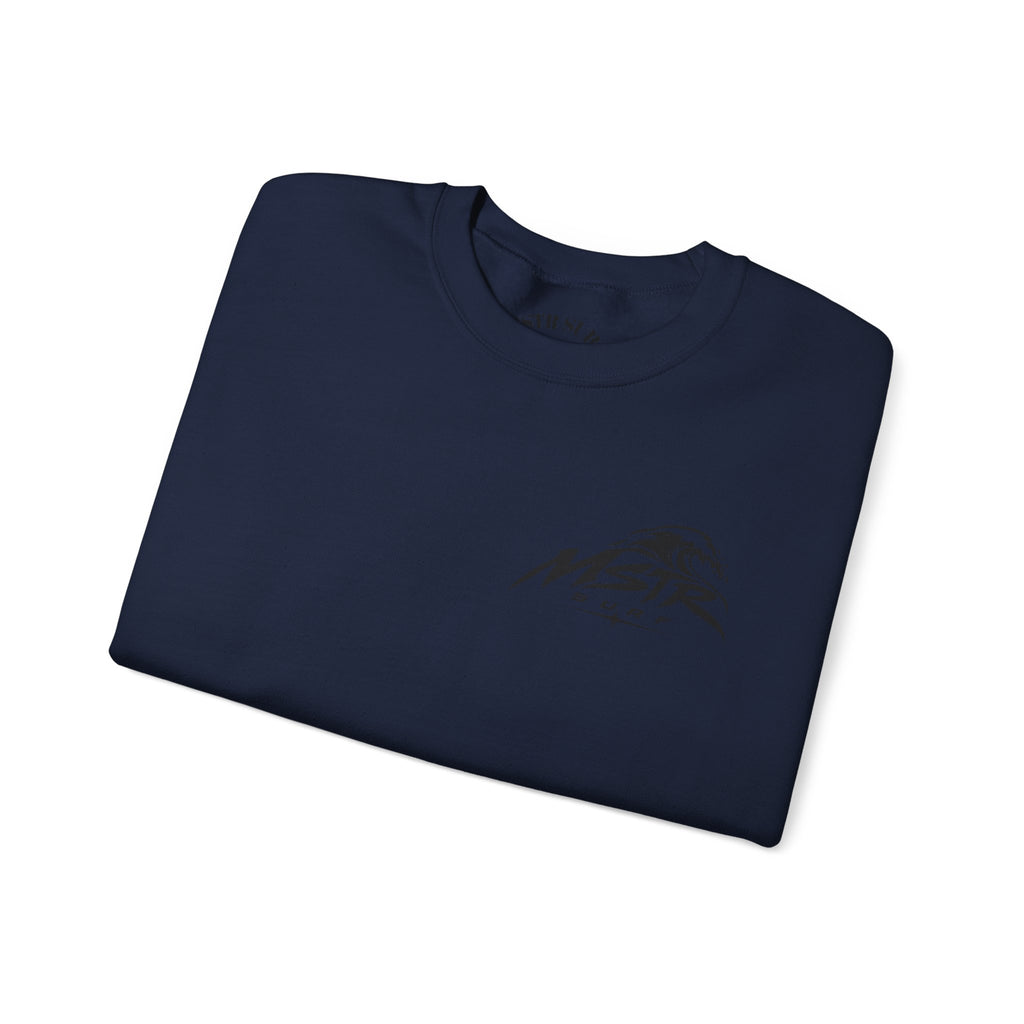 Surf Crewneck Sweatshirt — MSTR Wave Logo with Sleeve Text