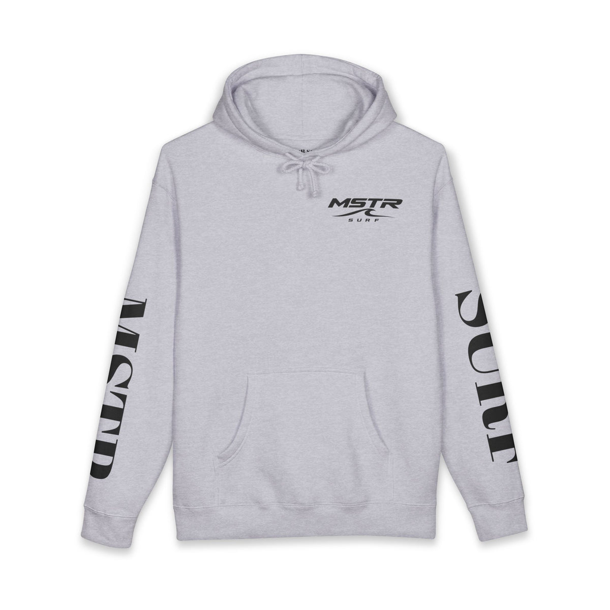 MSTR Surf White Sleeve Logo Hoodie — Minimal Surf Streetwear