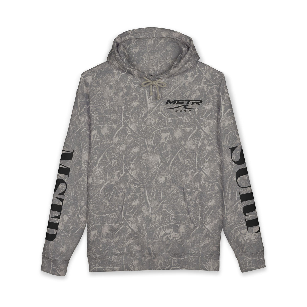 MSTR Surf White Sleeve Logo Hoodie — Minimal Surf Streetwear