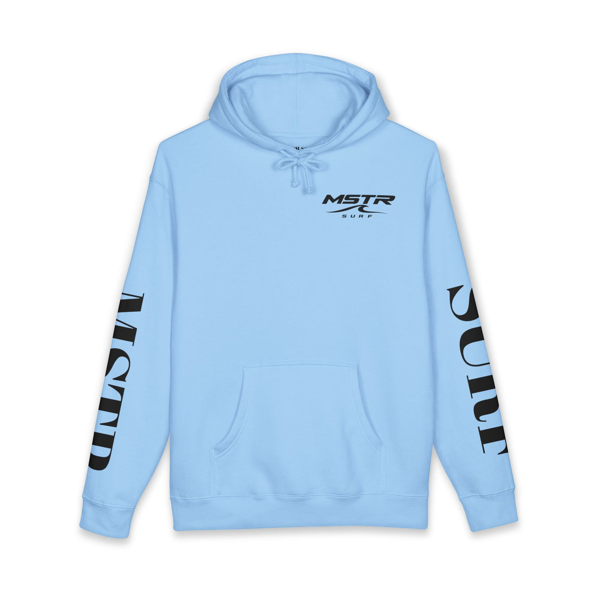 MSTR Surf White Sleeve Logo Hoodie — Minimal Surf Streetwear