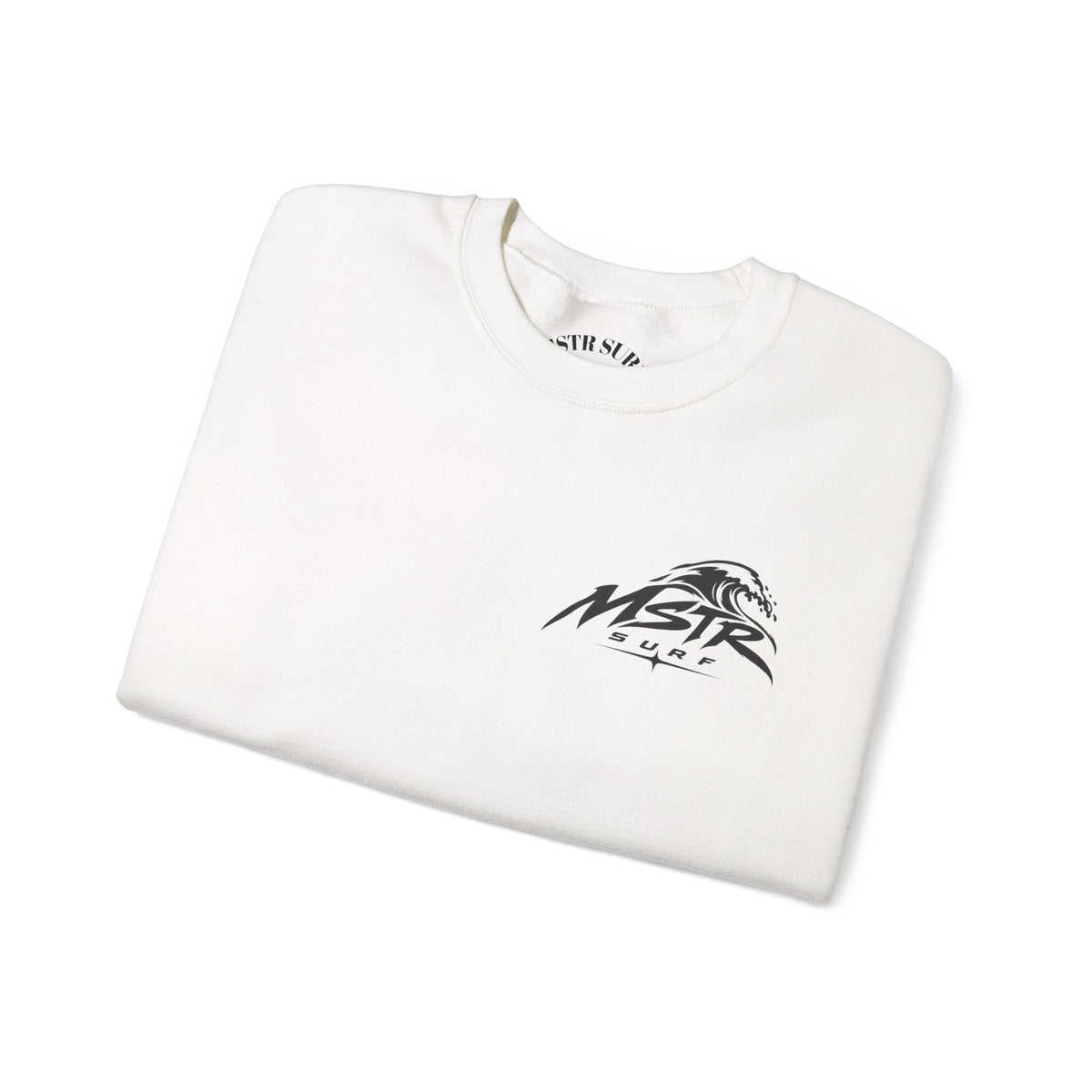 Surf Crewneck Sweatshirt — MSTR Wave Logo with Sleeve Text