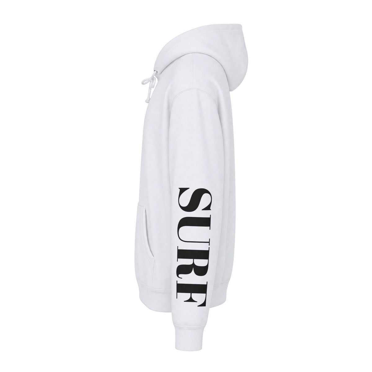 MSTR Surf White Sleeve Logo Hoodie — Minimal Surf Streetwear