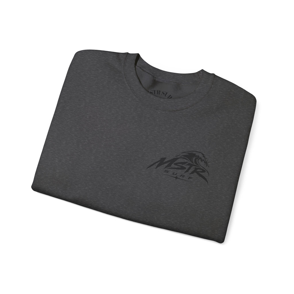 Surf Crewneck Sweatshirt — MSTR Wave Logo with Sleeve Text