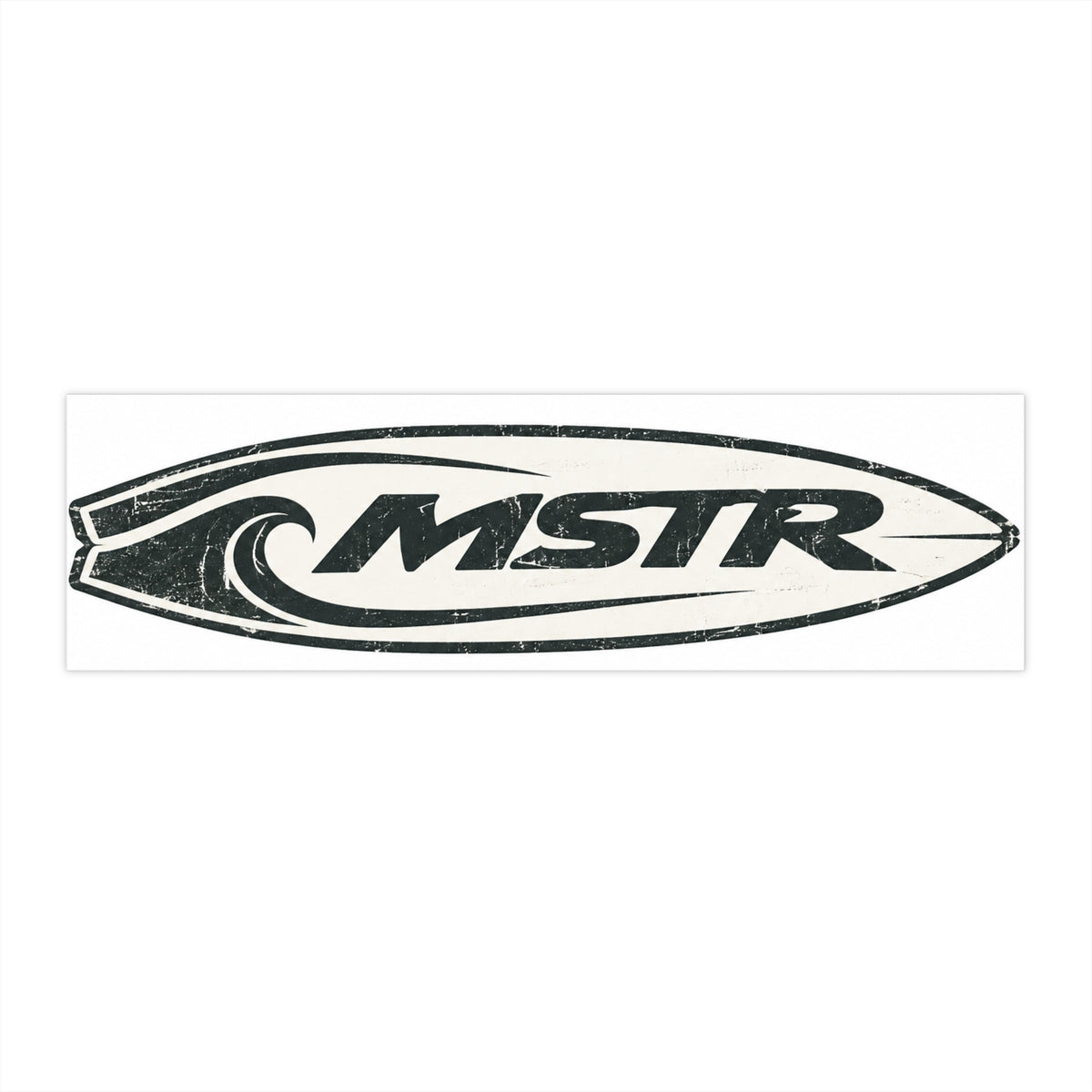 MSTR Surfboard Logo Bumper Sticker — Vintage Wave Decal for Cars & Vans