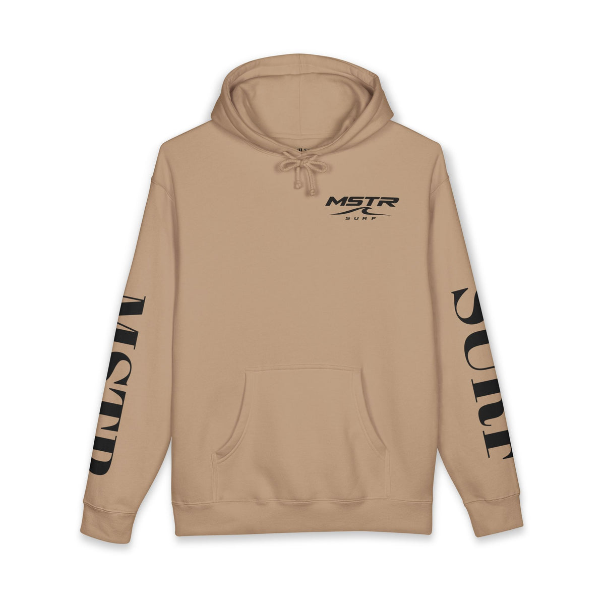 MSTR Surf White Sleeve Logo Hoodie — Minimal Surf Streetwear