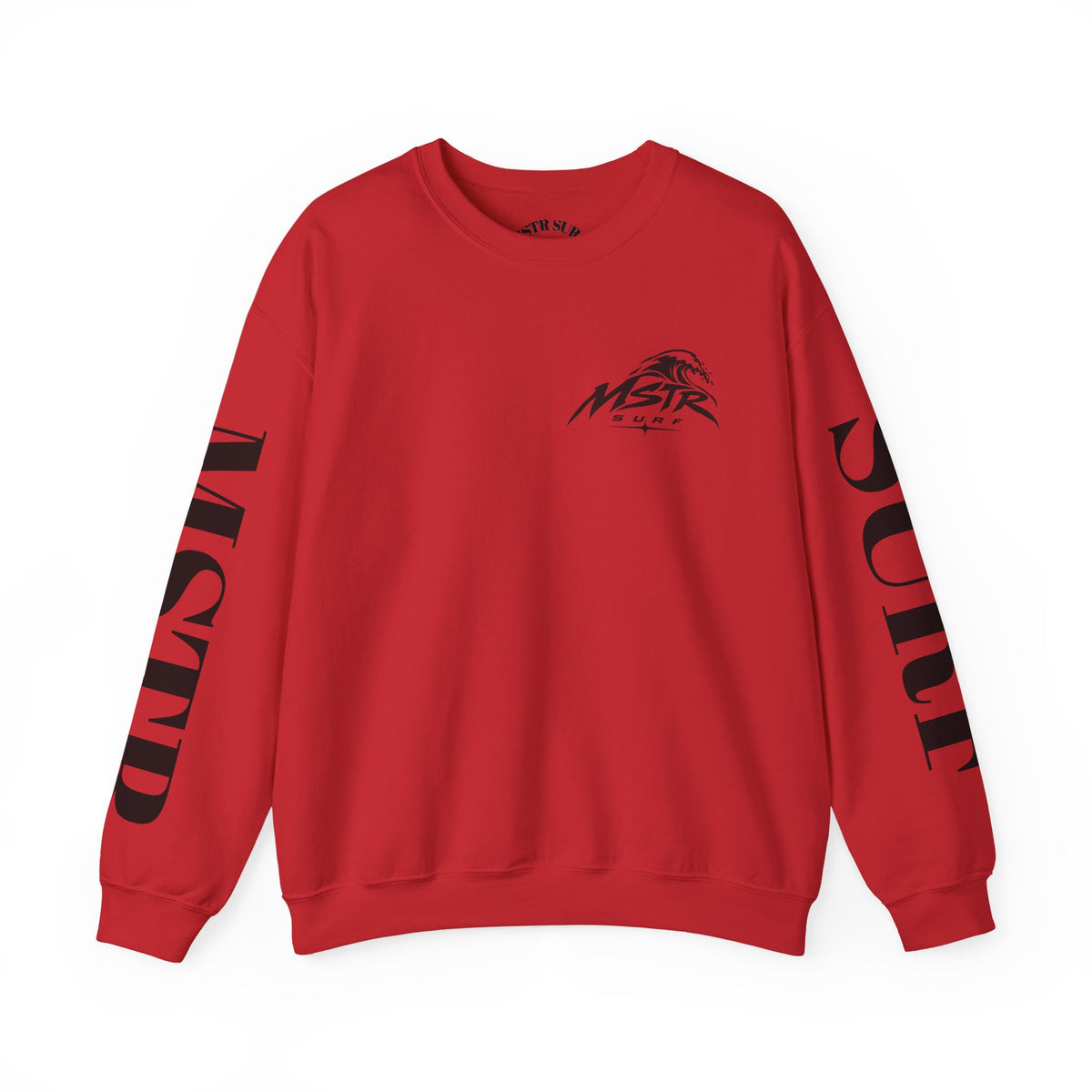 Surf Crewneck Sweatshirt — MSTR Wave Logo with Sleeve Text